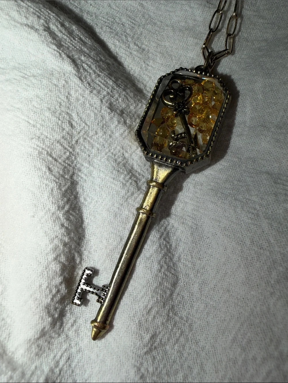 Hildie & Jo Antique Gold Shaker Skeleton Key Pendant Necklace - Vintage Style